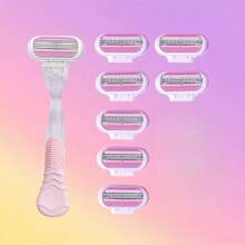 Set Pisau Cukur Pria & Wanita 3 Lapis - Gagang Ergonomis Anti Selip, Dapat Digunakan Basah/Kering, Mencukur Halus & Lembut untuk Wajah & Tubuh - MultiWarna - View 12