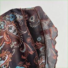 . .  Vestido de mujer, estampado de flor de anacardo y malla con contraste de colores, para resort - Azul marino - Ver 8