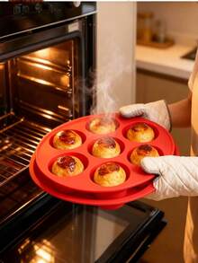 Silicone Cake Mold, Heat Resistant, Easy Release, Round 7-Cavity Home DIY Baking Mold - View 4