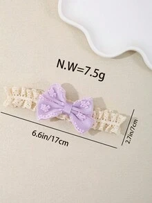 6er Set süße Macaron-farbene Spitzenband-Schleifen Elastik-Haargummis, zarte Prinzessinnen-Haaraccessoires, geeignet für Fotoshootings & als Geschenk - Verschiedenfarbig - Übersicht 5