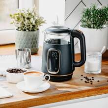 Adler Electric Kettle Temperature Control Kettle Glass Kettle 1.7L 2200W Touch Panel LED Display 40-100°C 5 Temp Settings 2h Keep Warm Buzzer Auto Shut-Off Black Gold - EU E Type Plug(220-240V) - View 8