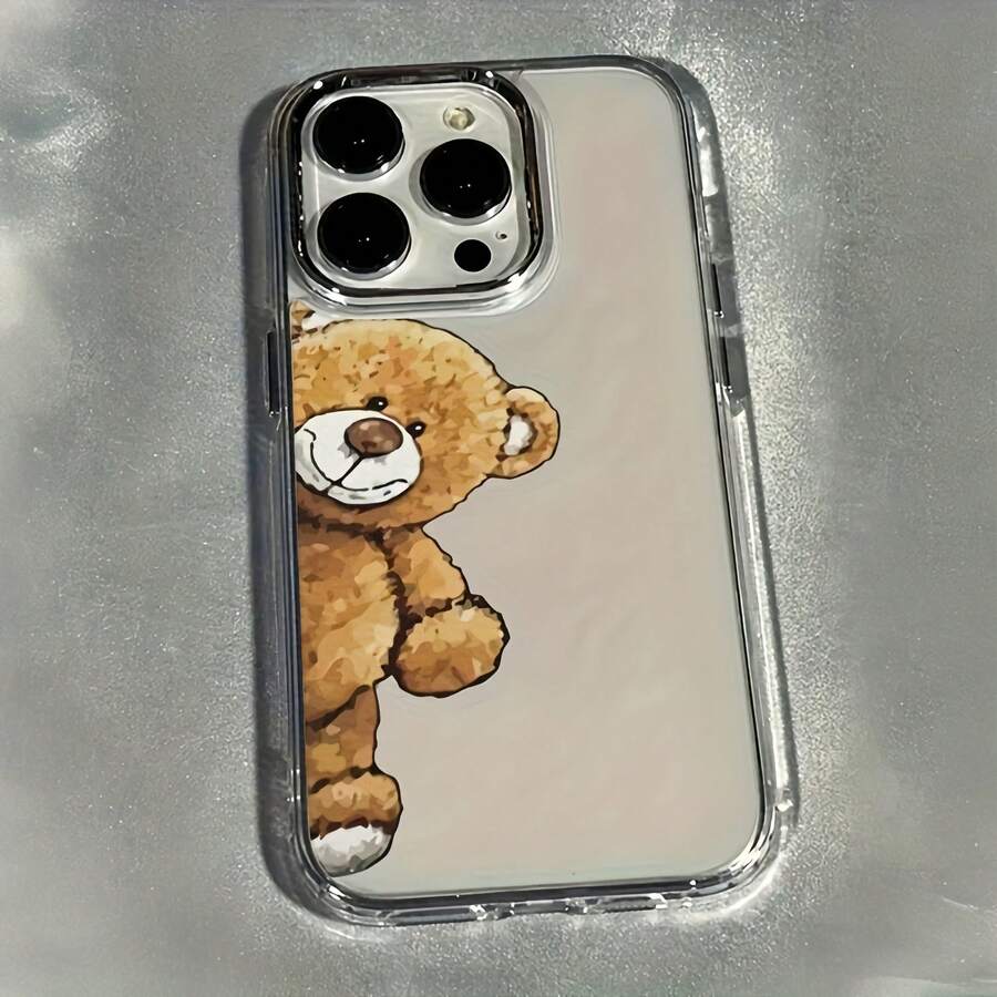 1個金屬與透明獨特半身熊圖案手機殼,適用於 iPhone 16 Pro Max, 17/16/15/14 Plus, 13/12/11, Air - 彩色 - 查看 1