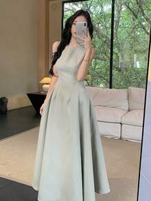 Women Short Dresses - Green - View 2