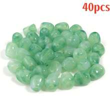 40 Stücke asymmetrische Acryl Faux Jade Perlen, zweifarbige Batik große Lochperlen, DIY Armband Halskette Ohrringe Schmuckherstellung Zubehör, Handy Charm & Schlüsselanhänger Bastelutensilien - Verschiedenfarbig - Übersicht 12