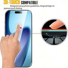 2 Peças Protetor de Tela de Vidro Temperado de Alta Definição para iPhone 11 12 13 14 15 16 17 Pro Max, Filme de Vidro Anti-Arranhão Sem Bolhas - Transparente - Visão 3