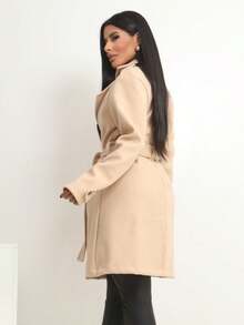 Women's Overcoat, Elegant, Fitted Winter La Batida Style - 香檳色 - 查看 2