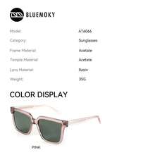 cuadradas personalizadas BLUEMOKY para mujer,  con protección UV400 de acetato,  multifocales para corrección de miopía - 006 PINK + Progresivo + 1.56 + Polarizado - Ver 3