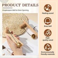 1/2pcs Shop Door Bell, Magnetic Wooden Door Bell Rings When Door Opens, Suitable For Cafe Glass Door Shop Entrance, Housewarming Gift (Bar Shape, 5.91 X 1.38 Inches) - Doorbell - View 3