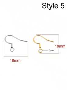 50 crochets d'oreilles en acier inoxydable DIY et accessoires de boucles d'oreilles pour la création de boucles d'oreilles, pendentifs, fermoirs et autres composants de boucles d'oreilles. - 50 pièces/paquet - Voir 10
