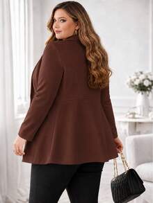 Max blazer feminina plus size G1 G2 G3 - Café - Visão 2
