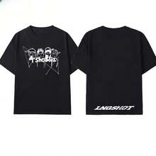 LNGSHOT 4SHOBOIZ Women's All-Purpose Print T-Shirt 2026 New Style Casual Short-Sleeved Shirt - 黑色 - 查看 1