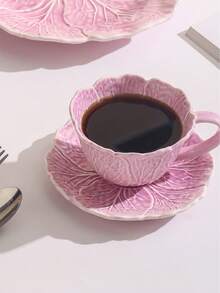 Asymmetric Hand-Painted Floral Glazed Ceramic Mug, Milk Cup, Coffee Cup And Saucer Set, High-Quality Cup, Teacup, Water Cup, Cup And Saucer Set - Multicolored Flower-shaped Cups, Bowls and Plates - View 8