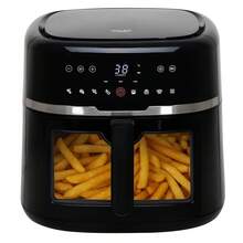Adler Air Fryer Oil-Free Fryer Fat-Free Cooker Hot Air Convection Oven Large 8L 1800W 80-200°C LED Display Touch Panel 9 Programs 60Min Timer Window Interior Light Shake Reminder - EU E Type Plug(220-240V) - View 3