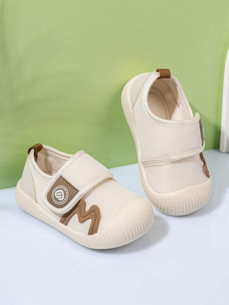 Baby Walking Shoes Spring Autumn Unisex Toddler Shoes Infant Simple Fashion Style Anti-Slip Breathable Shoes, Fashionable Versatile - Beige - View 1