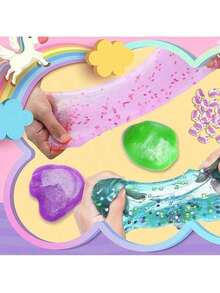 UINLE Baby 1 Kotak Mainan Pembuat Es Krim, Set Slime, Set Mainan Tanah Liat, Mainan Penghilang Stres, Pilihan Hadiah, Aktivitas Pesta, Mainan DIY Kreatif, Dekorasi, Ornamen, Mainan Ekstrusi, Set Pembuat Slime Es Krim yang Hebat, Slime Awan Mentega dan Busa, Set Slime Es Krim DIY. - MultiWarna - View 6