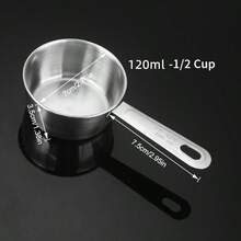 1pc Stainless Steel Dog Food Measuring Cup, Graduated Pet Food Spoon, Suitable For Cats And Dogs, Multiple Sizes Available, 60ml-235ml, 1/4 Cup~1 Cup - Multiple Specifications - View 16