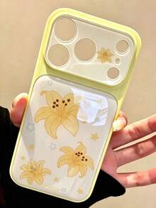 Funda de teléfono con diseño de conejo rosa con lazo y flores, compatible con iPhone 17 Pro Max, 17 Pro, 17, 16 Pro Max, 16 Pro, 16, 15 Pro Max, 15 Pro, 15, 14 Pro Max, 14 Pro, 14, a prueba de golpes - Lirio amarillo - Ver 4