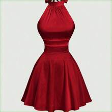 MOD Vestido mini con espalda descubierta, lazo y estampado floral abstracto fluido - Albaricoque - Ver 3