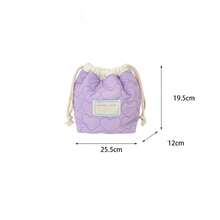 Heart-Shaped Drawstring Storage Bag, Color-Block Cosmetic Organizer Bag, Travel Toiletry Drawstring Storage Pouch - Multicolor - View 9