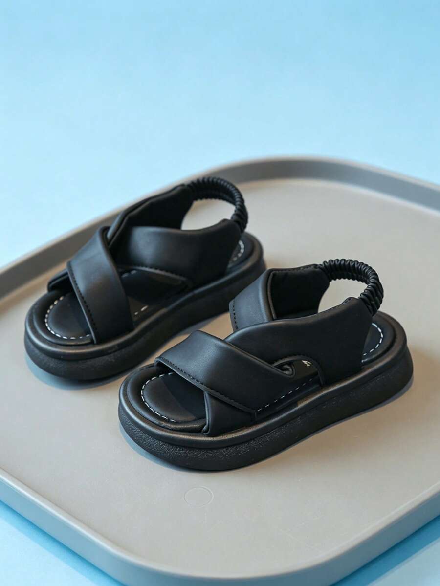 Girls' Summer 2026 New Style Kids' Sports Non-Slip Soft Sole Beach Sandals, Fashion Slip-On Shoes For Middle And Older Children - Black - View 1