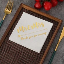 20PCS Wedding Party Napkins, Gold-Embossed Double-Layer Thickened Paper Towels, Suitable For Birthday Parties, Wedding Parties And Daily Household Use - Paper Napkin - View 6