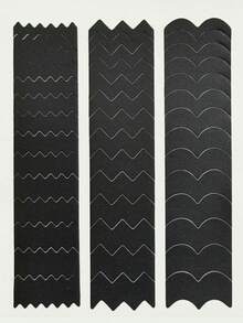 6pcs/1set French Stripe Nail Art Stencil Wave Diagonal Line Spray Template Sticker, Creative Manicure Decorative Tools - Multicolor - View 16