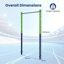 GOFLAME In-Ground Pull Up Bar Metal Pull Up Bar Station 5 Adjustable Heights Fitness Equipment For Backyard 110 Kg Capacity - Blue - View 2
