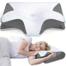 Memory Foam Butterfly Pillow, Ergonomic Neck Support And Relaxation Function, Suitable For Back/Side Sleepers, Helps Improve Sleep Quality, Great Gift For Family, Suitable For All Seasons - Horn Pillow - View 2