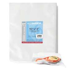 Avid Armor Bolsas selladoras al aspiradora Resistentes, sin BPA, cámaras precortadas para conservación de alimentos, almacenamiento de congelador, Sous Vide y más, 250 unidades 10 x 13 Bolsas de - como en la imagen - Ver 1