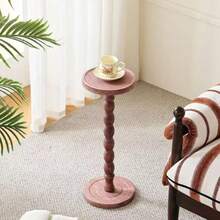 1PcModern Round Wooden Side Table, Wooden Tea Table, Wooden Coffee Table, Small End Table, Multi-Functional Base Coffee Table For Living Room, Wooden Plant Stand, Home Decor Furniture, Suitable For Living Room, Bedroom, Bedside Flowers, Garden - Multicolor - View 4