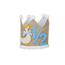 1set 1/2 Blue Half Birthday High Chair Banner Crown Set - Goose Half Birthday Party Decoration, Flower Lawn Party Photography Props, Six Month Boy Girl Birthday Decor, Sweet Cake Smash Photo Props, Wall Hanging Decor, Kids Bedroom Photo Props, Baby Photography Props, Bohemian Style Decor - Baby Blue - View 12