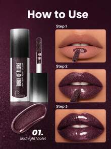 Pudaier Pearlescent Lip Gloss, High Gloss Lipstick, Moisturizing Non-Sticky Liquid Lipstick, Long-Lasting Pearlescent Lip Makeup Party Makeup Gift For Women - 01 - View 5