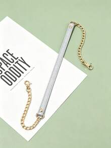 Gold Metal Chain With Black Shoulder Strap, Fashionable And Versatile, Suitable For DIY Handbag And Shoulder Bag Accessories - Multicolor - View 10