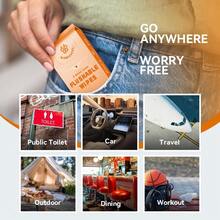 Travel Flushable Wipes, 8 Mini Packs, Lemon Citrus Plant-Based Wet Wipes For Adults, Septic, Gentle For Sensitive Skin & Hypoallergenic (Total 56 Wipes) - 檸檬柑橘 - 查看 4