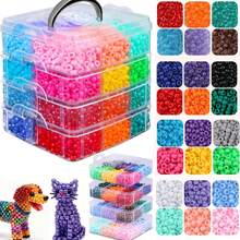 Bestselling Acrylic Large Hole Multicolor Barrel Beads Pony Beads Bead Set DIY Beaded Bracelet Kit - 2700pcs (three-layer) - View 3