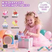 Máy hát karaoke mini phù hợp cho thanh thiếu niên và người lớn - Loa Bluetooth di động với 2 micro không dây và đèn LED, đồ chơi KTV hoàn hảo cho các bữa tiệc tại nhà, món quà Giáng sinh/sinh nhật tuyệt vời nhất cho bé trai và bé gái. - Nhiều màu - Xem 4