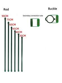 5/10 piezas Estacas de soporte para plantas con clips, varas de soporte para orquídeas, adecuadas para tomates en maceta, rosas, flores, postes de soporte para plantas de jardín, uso interior y exterior, adecuadas para el jardín - Varios estilos - Ver 12
