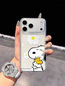 Miniso 正版 Snoopy 透明全包覆手機殼，適用於 iPhone 17 Pro Max、17、16 Pro Max、15 Pro Max、16 Pro Max、14、13、12、11、14 Pro、15 Plus、12 Pro、16 Plus、XS、14 Pro Max、13 Pro 及其他機型，可愛卡通印花 - 無色 - 查看 4