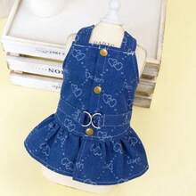 Costume Pet Denim Dress For Dogs Small Dog Harness Vest Luxury Dog Suspender Skirt Cute - Multicolor - View 8