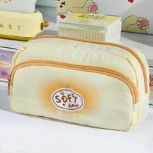 Unique Soufflé Pencil Case, Large Capacity, Student Pencil And Brush Storage Bag, Multi-Functional Zipper Storage Bag - Suitable For School, Office And Travel - Suitable For Students, Professionals, Men And Women Stationery Storage Box - Multicolor - View 2