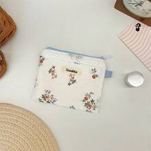 Floral Lace Coin Purse, Fresh Earphone & Data Cable Storage Bag, Lipstick Makeup Pouch - Multicolor - View 15
