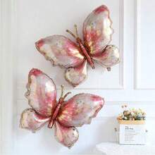 1/2/4 Stücke 40 Zoll Farbverlauf Lila Blau Rosa Gold Schmetterling Folienballon Großer bunter Schmetterling Aluminiumfolienballon für Schmetterling Thema Mädchen Geburtstagsparty Babyparty Hochzeitsdekoration Zubehör - Schmetterling - Übersicht 8