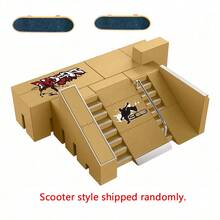 2 piezas Juego de Miniparque de Monopatín de Dedo, Incluye 2 Monopatines de Dedo y Rampa DIY para Monopatín de Dedo, Adecuado para Adultos para Aliviar el Estrés y Ejercitar los Dedos - Multicolor - Ver 9