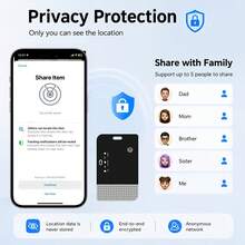 RSH IP68 Rastreador de Tarjeta Inteligente Impermeable, Buscador de Llaves y Localizador de Equipaje para Dispositivos IOS - Soporta Carga Inalámbrica, Compatible con Find My (Solo para IOS), Rastreador de Artículos Anti-Pérdida Etiqueta Inteligente para Llaves - Multicolor - Ver 8