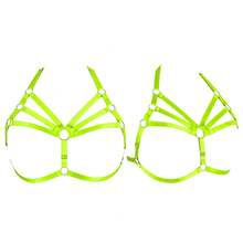Adjustable Gothic Cage Bra Harness, Punk Dark Neck Strap, Elastic Party Club Accessories, Multi-Color - A - View 9