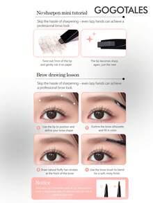 GOGO TALES Dual-Ended Wild Eyebrow Pencil, Waterproof And Sweat-Resistant, Long-Lasting And Smudge-Proof, Hair-Like Fine Strokes, Natural Eyebrow Powder Pencil, Perfect For Beginners And Students GOGOTALES - #G03 Caramel Brown - View 5
