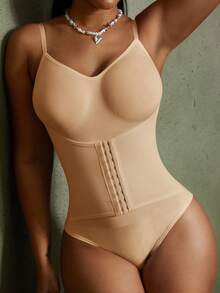 Women's Fashion Waist Cincher Seamless Bodysuit - Fully Covers Bulges, Shapes Perfect Figure, Suitable For Daily Wear, Parties, Women's Underwear And Shapewear - Apricot - View 2