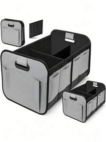 Multifunctional Car Storage Box, Stylish Spacious Passenger Seat Storage Box, Car Organizer Trunk Storage Box Oxford Fabric Storage Box Large Capacity Foldable, Multipurpose Trunk Organizer Box, Easy To Clean Car Storage Solution, Car Interior Organizer Box, Essential Car Storage Box - Suitable For Sedan/SUV/MPV Passenger Seat And Trunk - Black - View 4