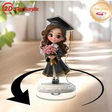 Móc treo trang trí acrylic xoay hình cô gái tốt nghiệp hoạt hình, quà tặng tốt nghiệp trang trí bàn làm việc - A - Xem 8