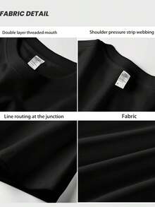 Cute Y2K Summer Top. 1 Pack. Cute Y2K Summer Top. 100% Cotton. Brand Print Short-Sleeved T-Shirt For Men, Heavyweight Summer Korean Version, Versatile Men's Clothing With Japanese-Style Print. Perfect For Casual Wear. - 黑色 - 查看 3
